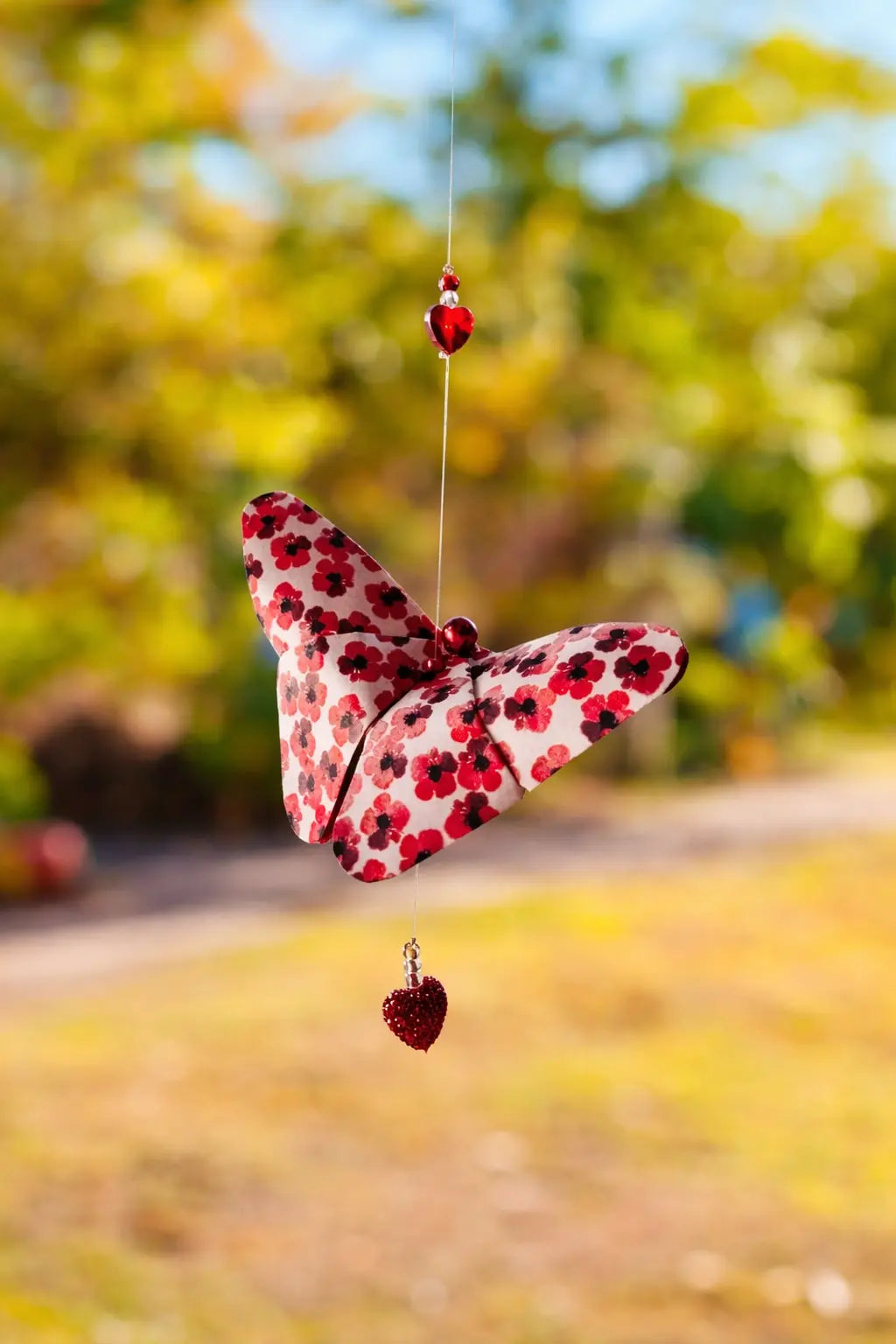 Red Valentines - Origami Butterfly Mobile