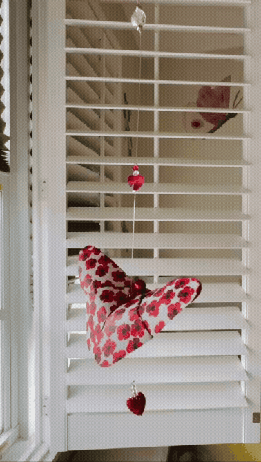 Red Valentines - Origami Butterfly Mobile